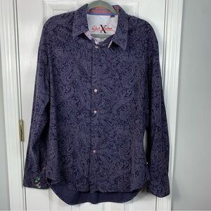 Robert Graham Paisley Button Down Long Sleeve Top Size 2XL